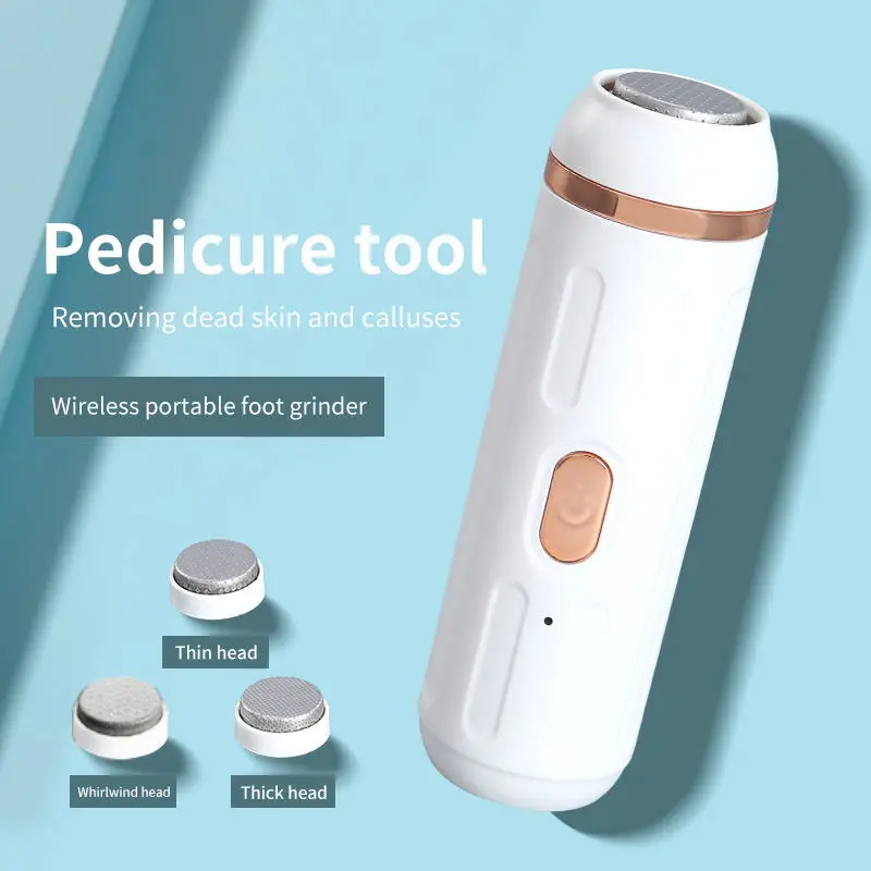 Dispositivo elétrico recarregável para pedicure, alimentado por usb, moedor de calos de pele morta, recurso dermoabrasão, arquivo de pés doméstico, uso em carro