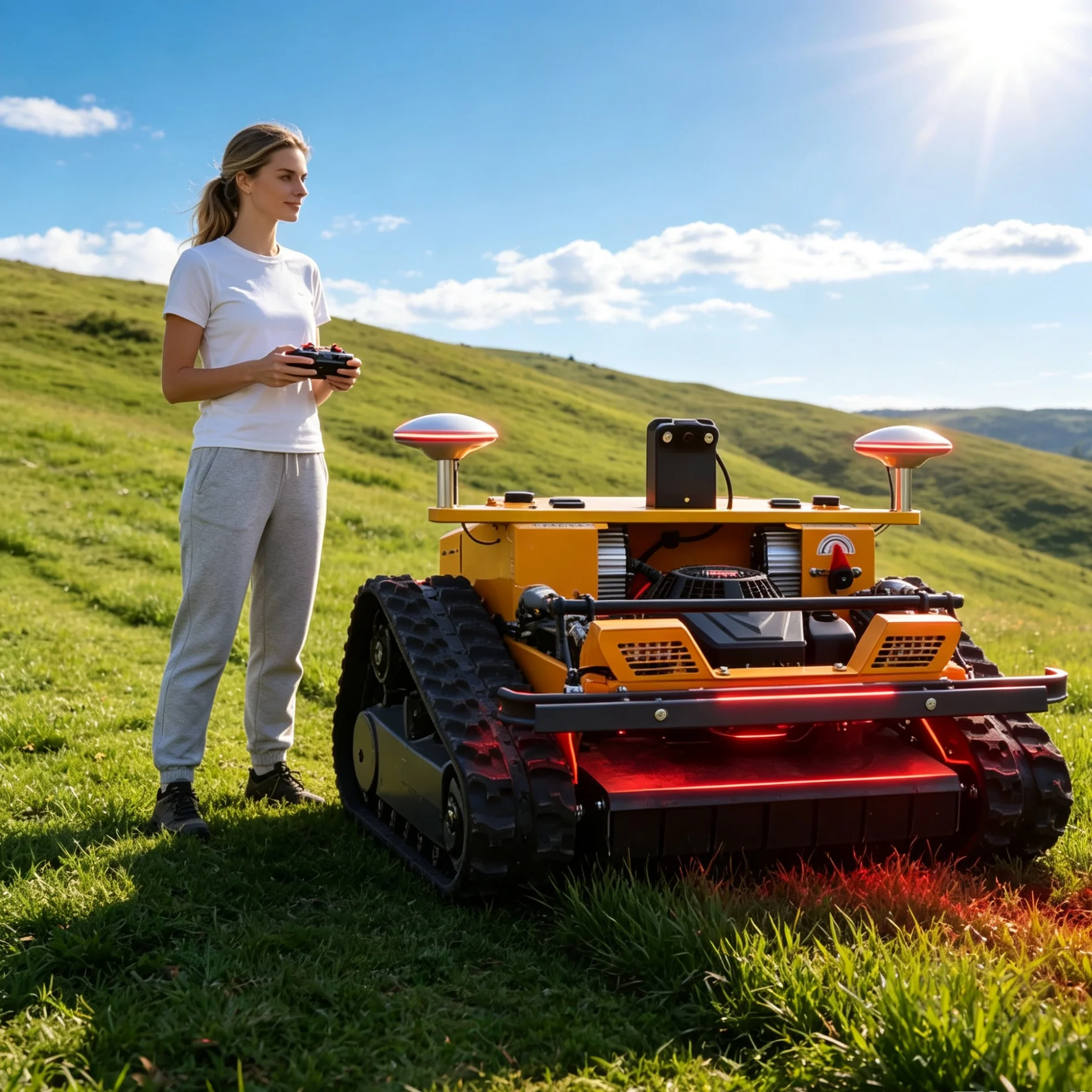 Customized Lawn Mower Remote 550GPS, Self-propelled Build, Safety Sensor For Family Garden Use