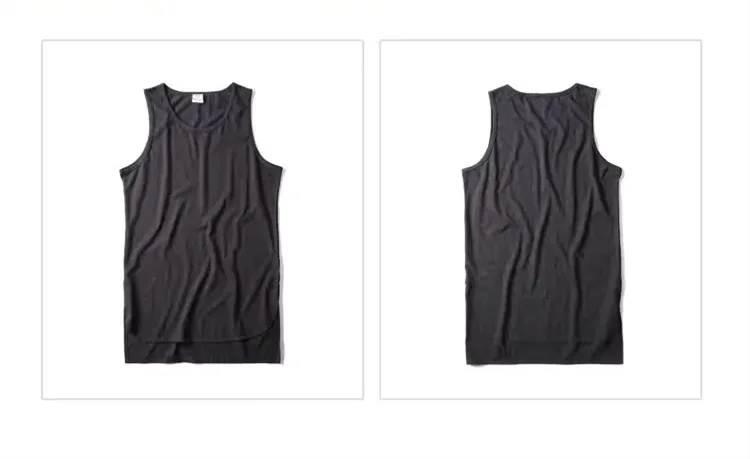 MRMT 2026 Brandneue Herren-Tanktops mit lockerem Saum aus Baumwolle für Männer – Trendige, ärmellose Westen mit verlängertem quadratischem Saum für den modernen Mann – Detail 5