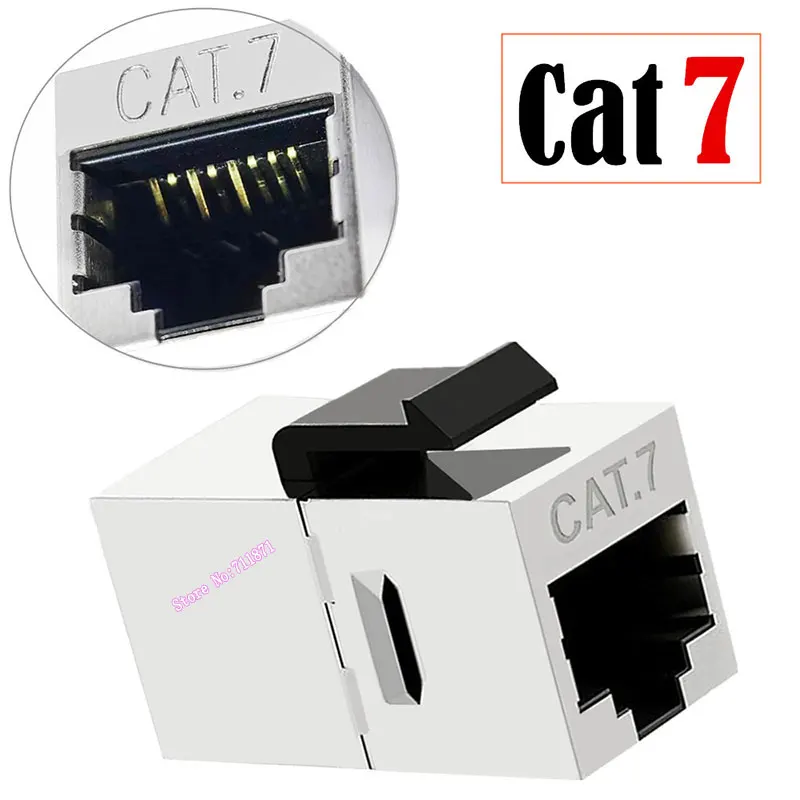 Adaptateur de couremplaçant femelle à femelle, connecteur modulaire blindé, prise trapézoïdale, 8P8C, CAT7, Rj45, Rj45, 8 broches