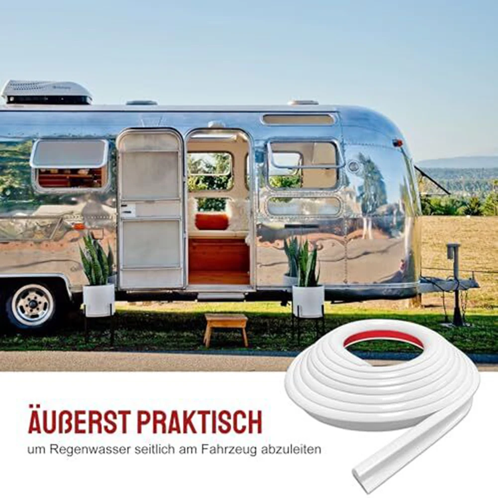 Camper Van Gutter Rain Guard Drip Stop 5M PVC Rain Strip Roof J Shape Rain Gutter For Motorhome Parts Rv Camper Accessories