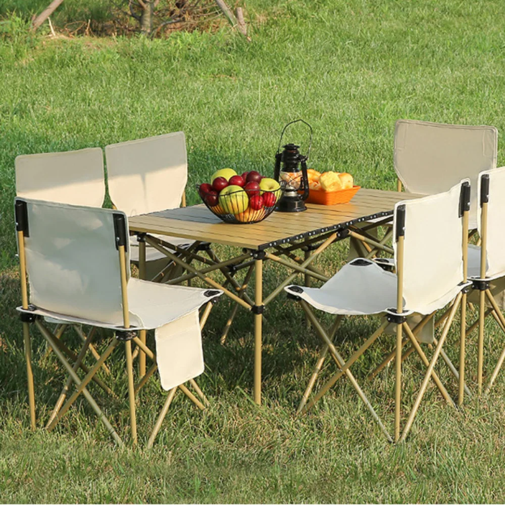 Outdoor Camping Table Picnic Folding Table Save Space Travel Outdoor Table Adjustable Multiple People Portable Barbecue Table