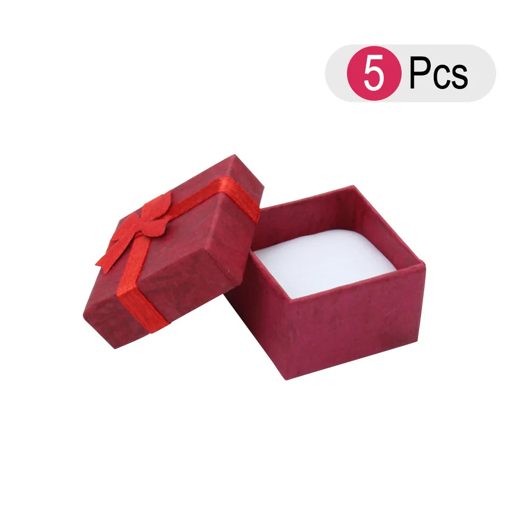 

5Pcs Compact Gift Packaging Boxes Fine Craftsmanship Jewelry Box for Rings Earrings Travel Use Red Jewelry Box