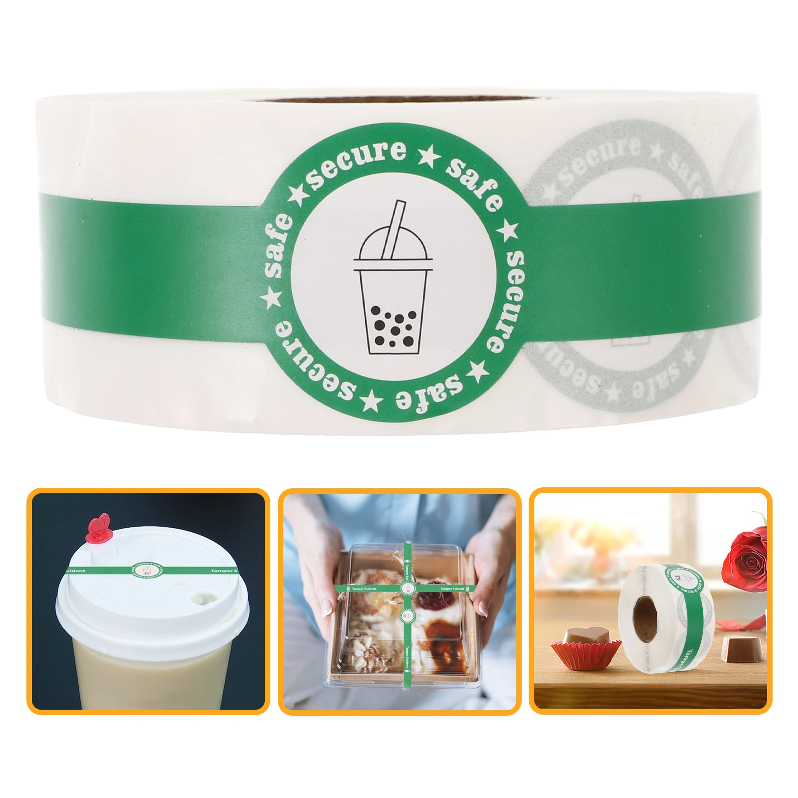 

Cake Sealing Stickers Drink Cheesecake Container Coffee Tag DIY Bakery Gift Packaging Tamper Proof Labels Seal Stickers