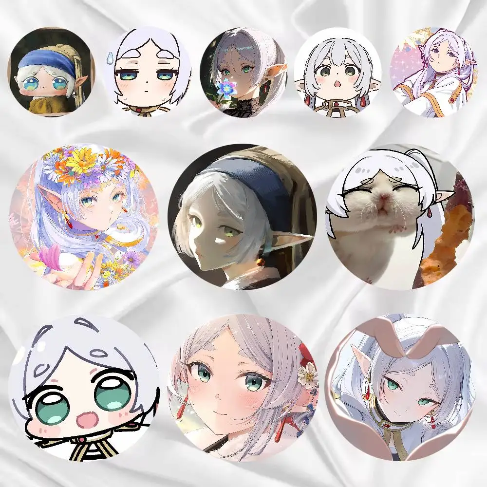 Anime Frieren Beyond Journey's End Button Pins Cartoon Badge Round DIY Creative Brooches for Backpack Jewelry Accessories Gifts