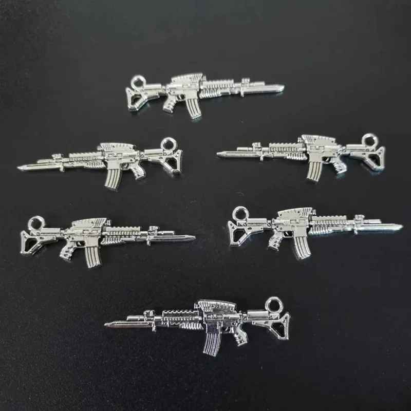 25pcs Alloy Gun Charm Pendants For Jewelry Making