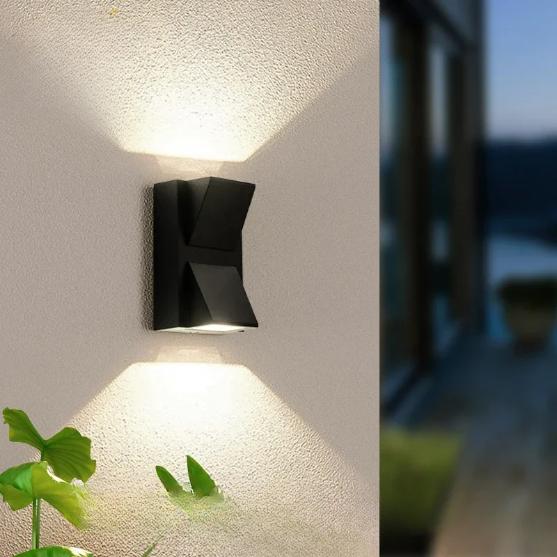 Hotel Bedroom Aisle Simple Wash Light Waterproof Exterior Wall New Chinese Square Up and Down Villa Outdoor Wall Light