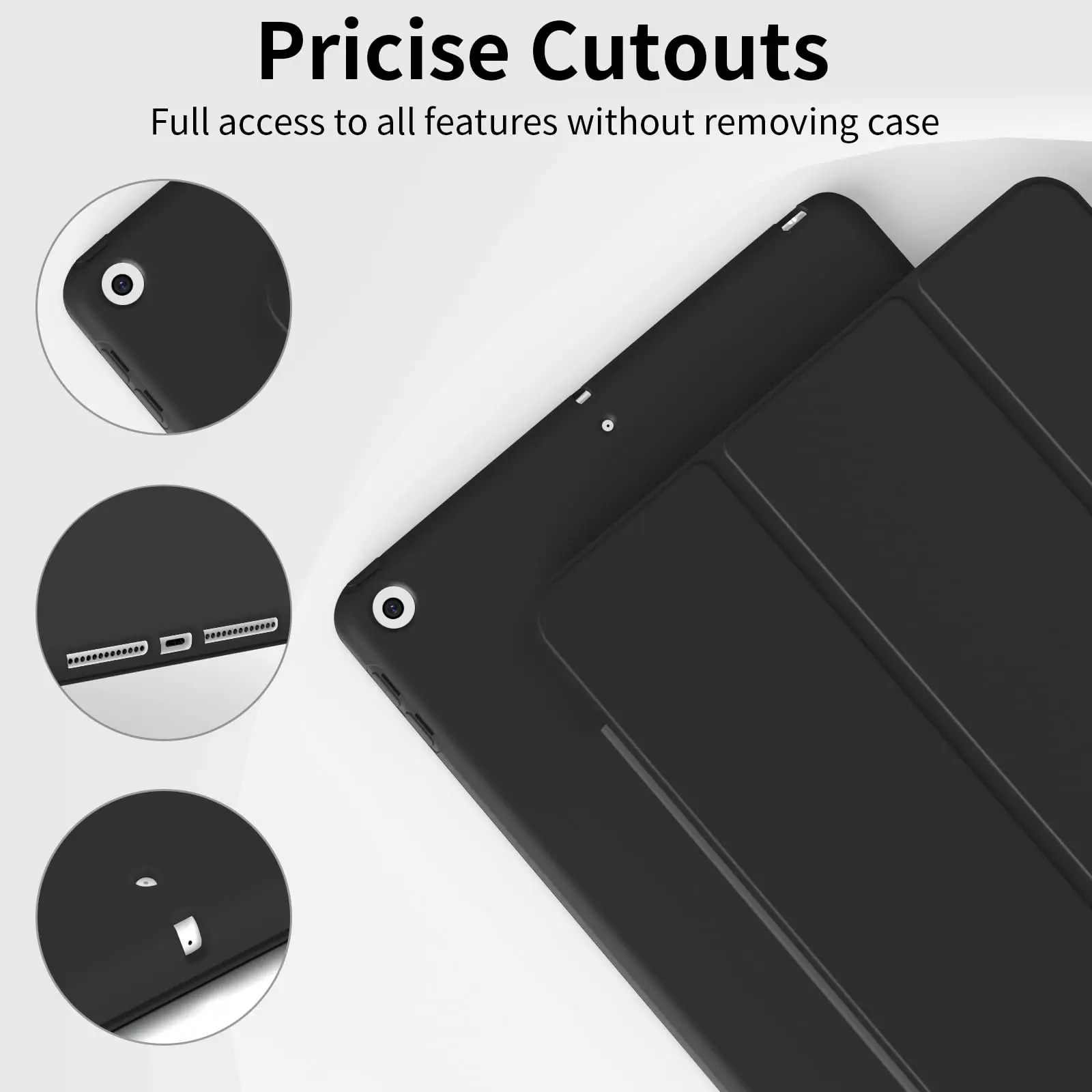 For iPad 10.2 7th 8th 9th GenerationSoft Silicone Case For Apple iPad 7 8 9 2019 2020 2021 PU Leather Flip Smart Cover