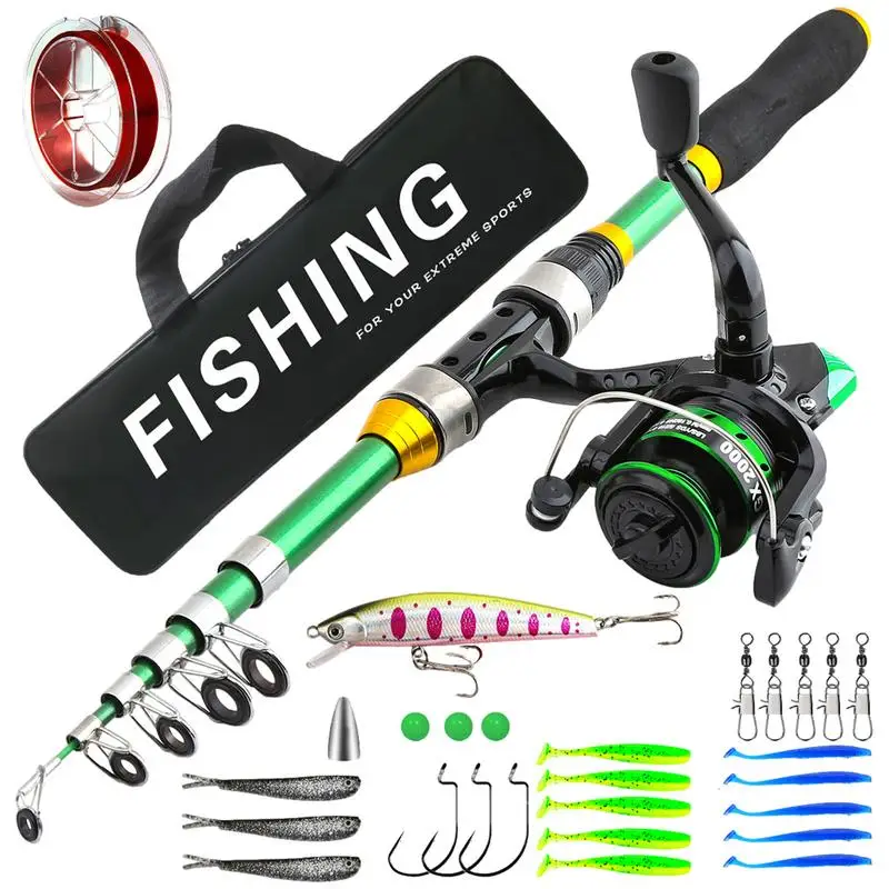 

Fishing Kits For Adults Carbon Fiber Fishing Rod Kit Travel Fishing Rod With Lure Lines Carrier Bag Fishing Rod Kit For