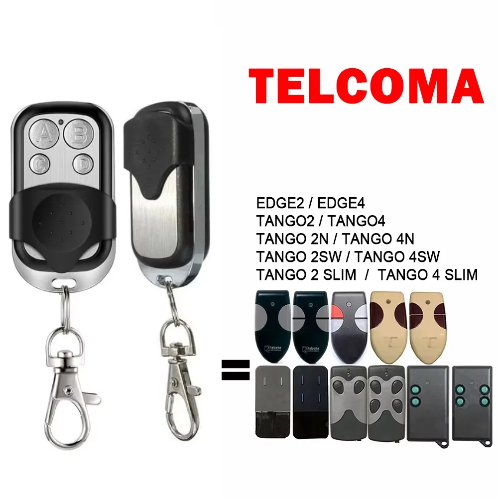 Clone Garage Door Remote Control TELCOMA EDGE2 EDGE4 TANGO2 TANGO4 2SW 4SW 2 SLIM 4 SLIM 433.92MHz Fixed Code Keyfob