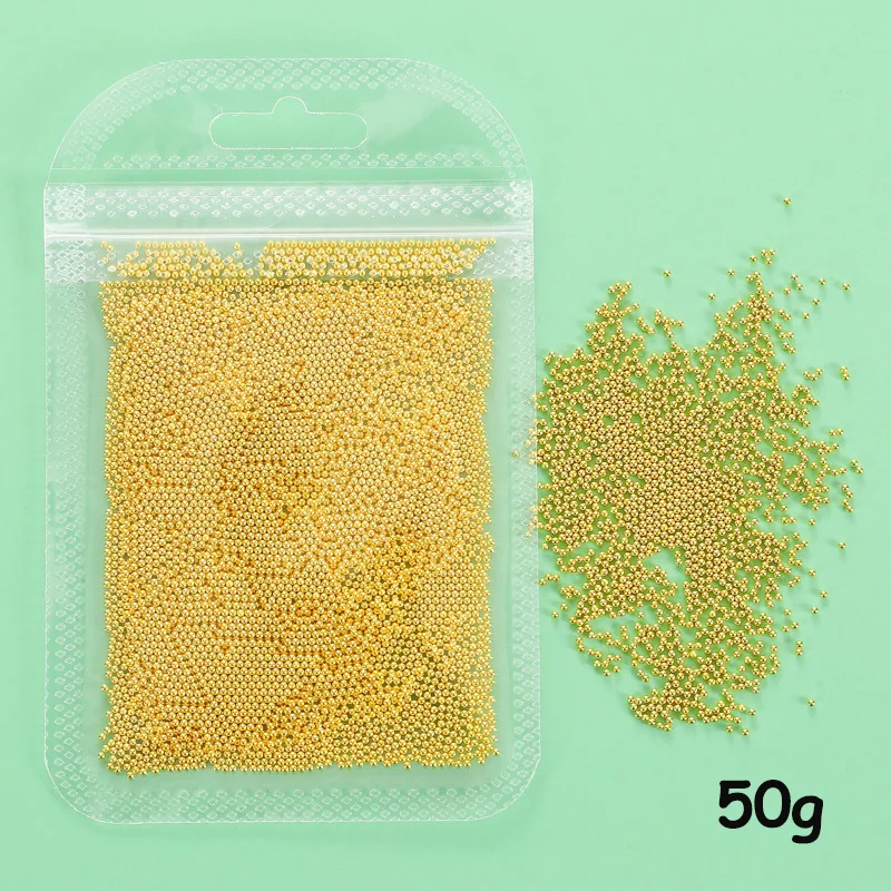50 g/worek -1mm kawior stalowe małe koraliki do paznokci 3D złota/srebrna stalowa kulka zawieszki do paznokci DIY lustro ze stali nierdzewnej kulka do Manicure — zdjęcie 7