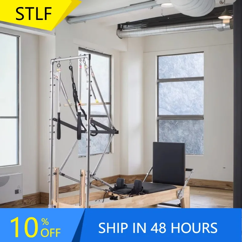 YTYIN DEREN Professional Pilates Reformers مجموعة سرير وكرسي أساسي مكون من 5 قطع هيكل خشبي متين #1