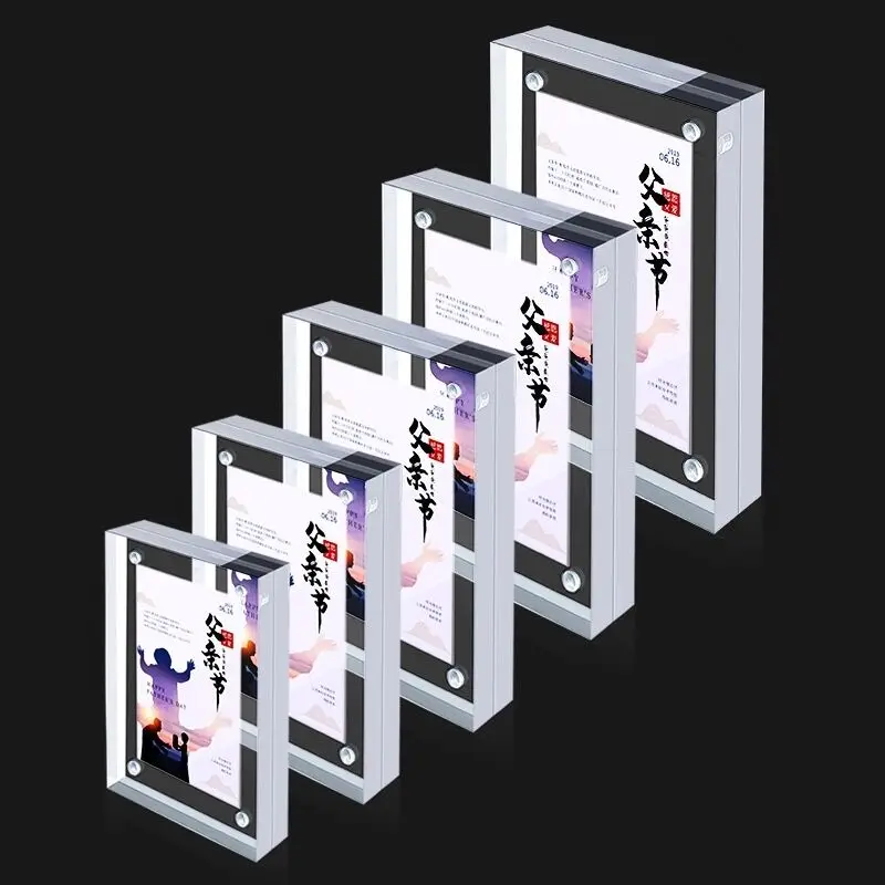 10 Pieces 70x40mm Small Acrylic Price Card Tags Magnetic Sign Holder Display Stand Bread Menu Label Paper Holder Stand