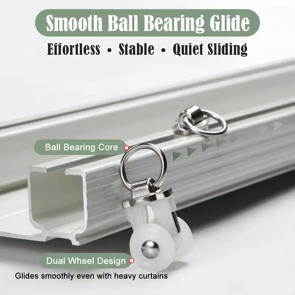 ZSHINE-Customized Luxury Heavy-Duty Compact Double Curtain Tracks Premium Aluminum Rails for Normal and Bay Windows Curtain Rail