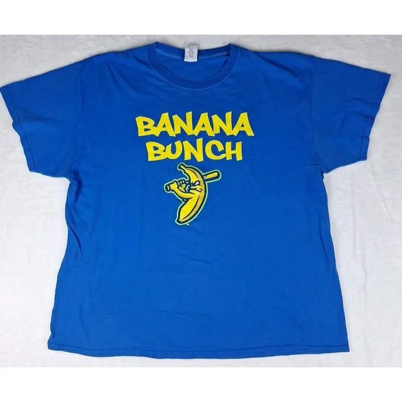 

Бейсбольная сувенирная футболка Savannah Bananas, синяя, XL, банан Bunch, 100, хлопок