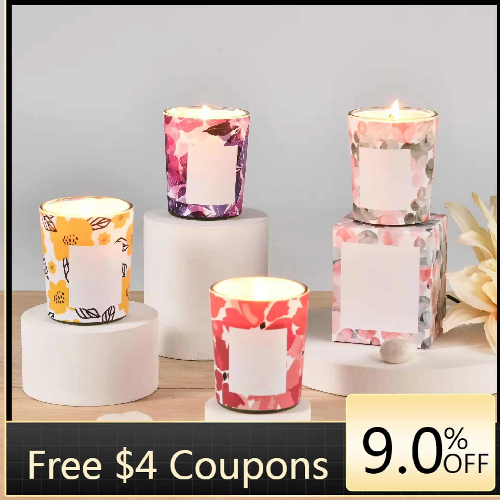 Creative Floral Smokeless Luxury Scented Candle Creative Soy Wax Pretty Model Handmade Gift Scented Candles