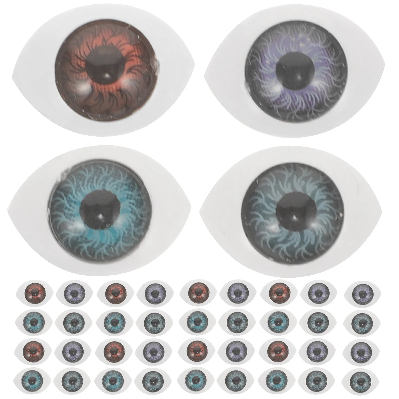 

100 шт. акриловых мультяшных круглых глазок, имитация глазных яблок для DIY-декора чехлов для телефонов, скрапбукинга, заколок для волос