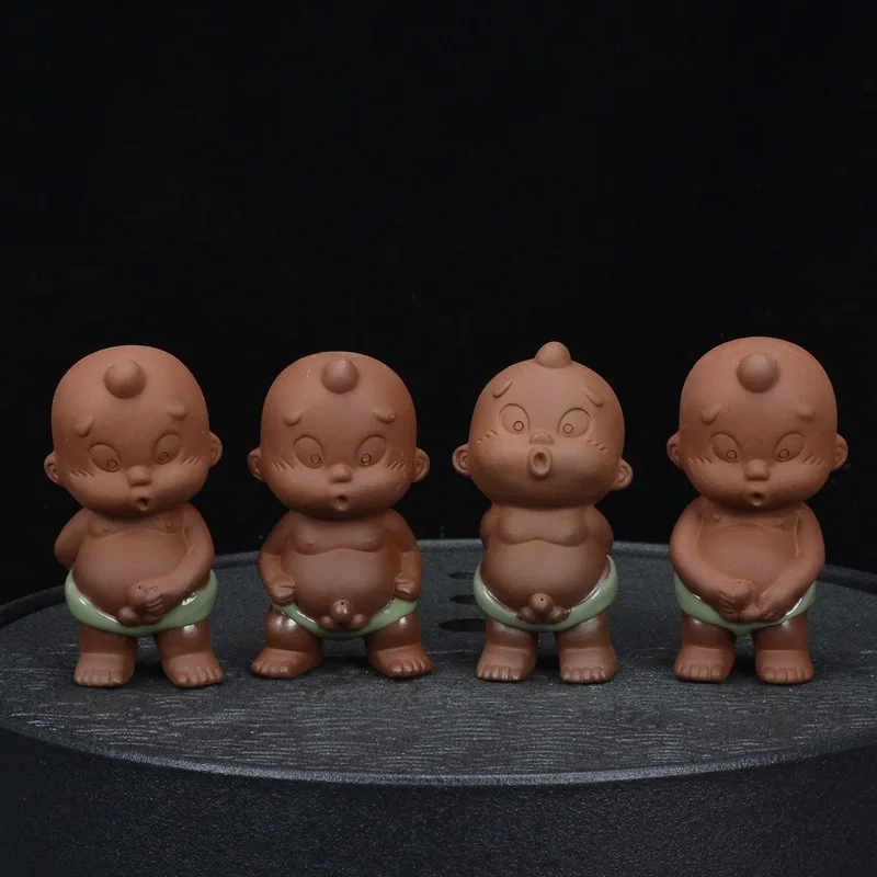 

Urine Child Water Spouting Clay Tea Ornaments Boy Pee Tea Tray Decoration Handmade Ceramic Tea Set Tea Set Mini Tea Set