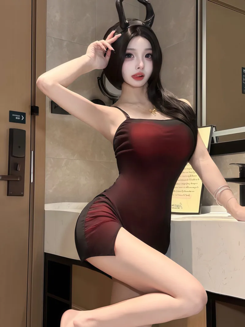 New Sexy Short Backless Deep V Suspenders Sleeveless Mesh Dress Sexy Women Cosplay Sleepwear Dress Nightclub Casaul Elegant X6U7