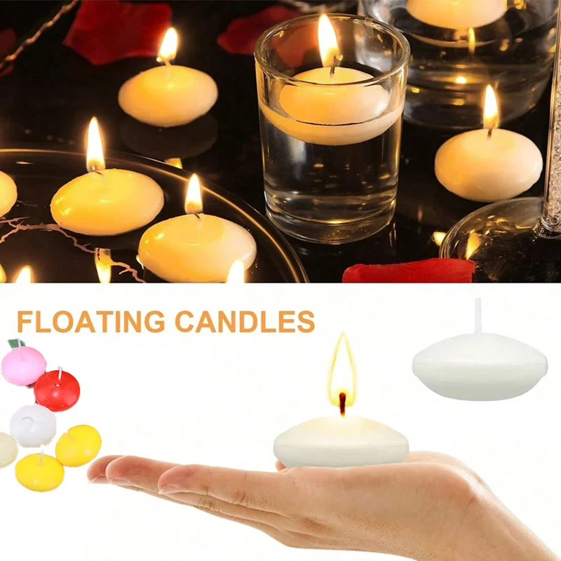 Velas flotantes para el Día de San Valentín, decoración de bañera para fiesta, boda, confesión romántica, decoración a la luz de las velas, 6/10/16 Uds.