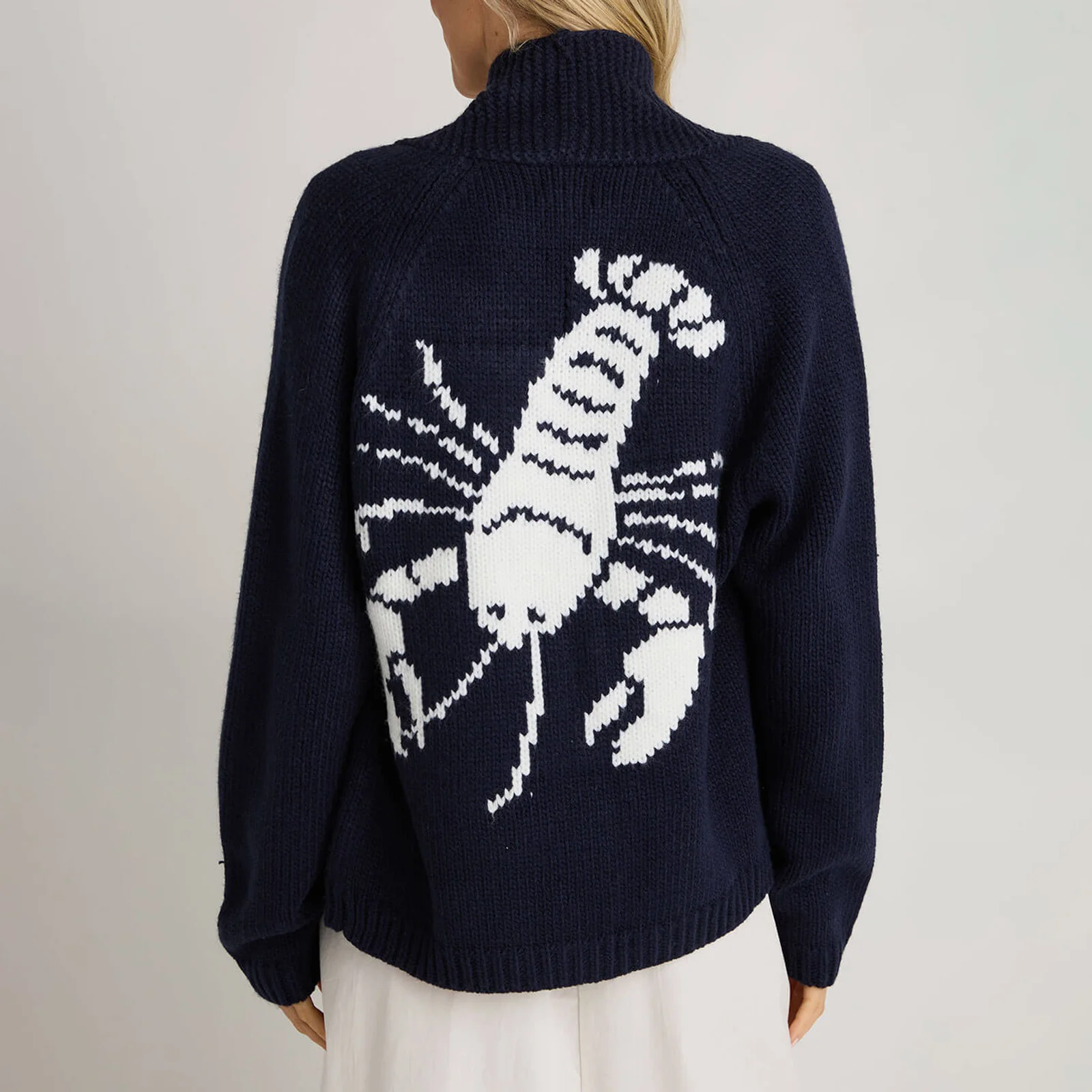 Lobster Knit Sweater Cardigan for Women Y2K Chunky Open Front Vintage Lightweight Knitwear Cardigans for Winter Fall