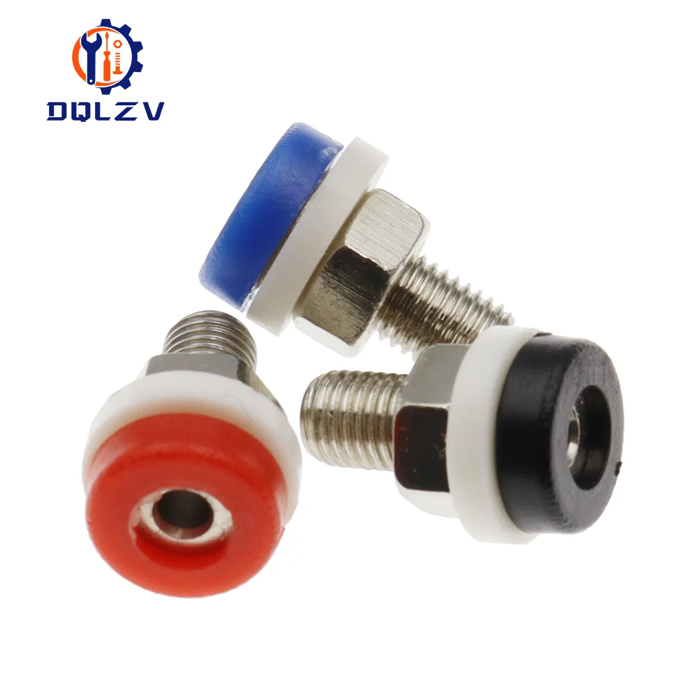 Brass 2MM Banana Socket Jack for Banana Plug Test Connector Insulated Socket Small Terminal Pure Copper Red Black Blue