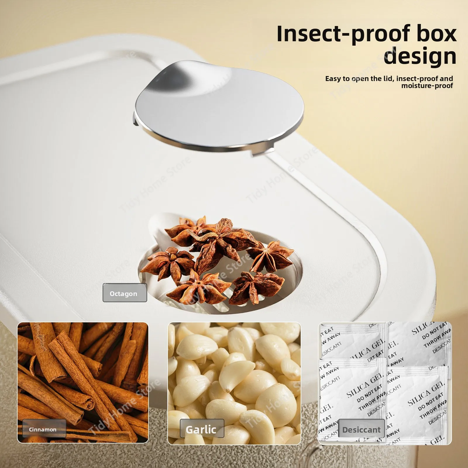 دلو أرز بلاستيكي جديد، دلو مختوم مقاوم للحشرات والرطوبة، جرة أرز، خزان تخزين الدقيق، صندوق تخزين الحبوب الخشنة