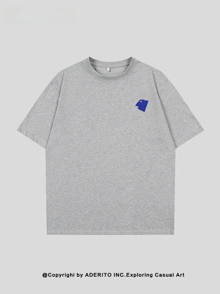 

mat Sle Embroidered Heart ort Sve T-irt ex Loose Fit Trendy Brand Couple Tops Breathable Cotton Summer Wear