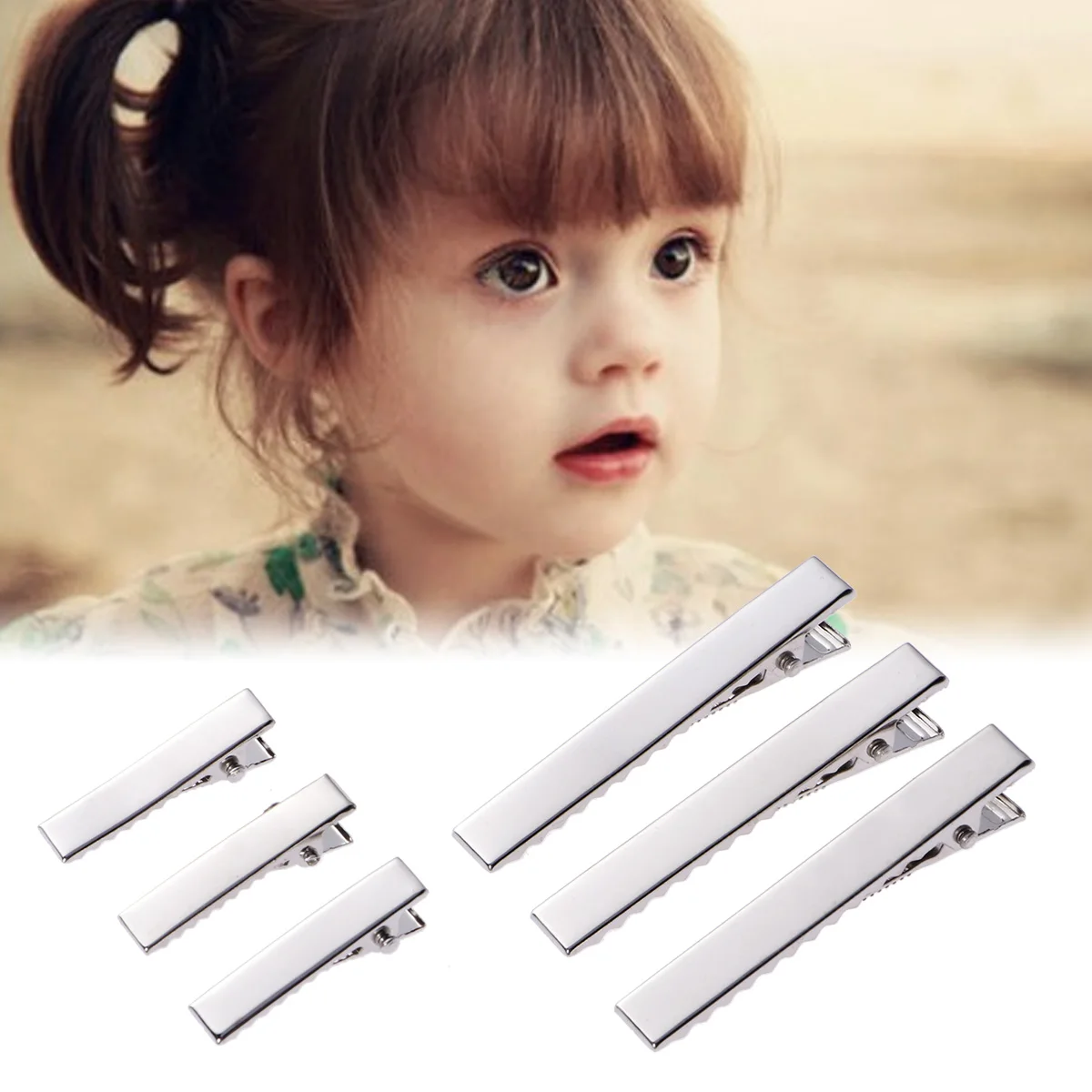 

200pcs Hair Clips 3cm 6cm Nickel Plated Metal Single Prong Alligator Curl Sectioning Accessories for Salon Home Use