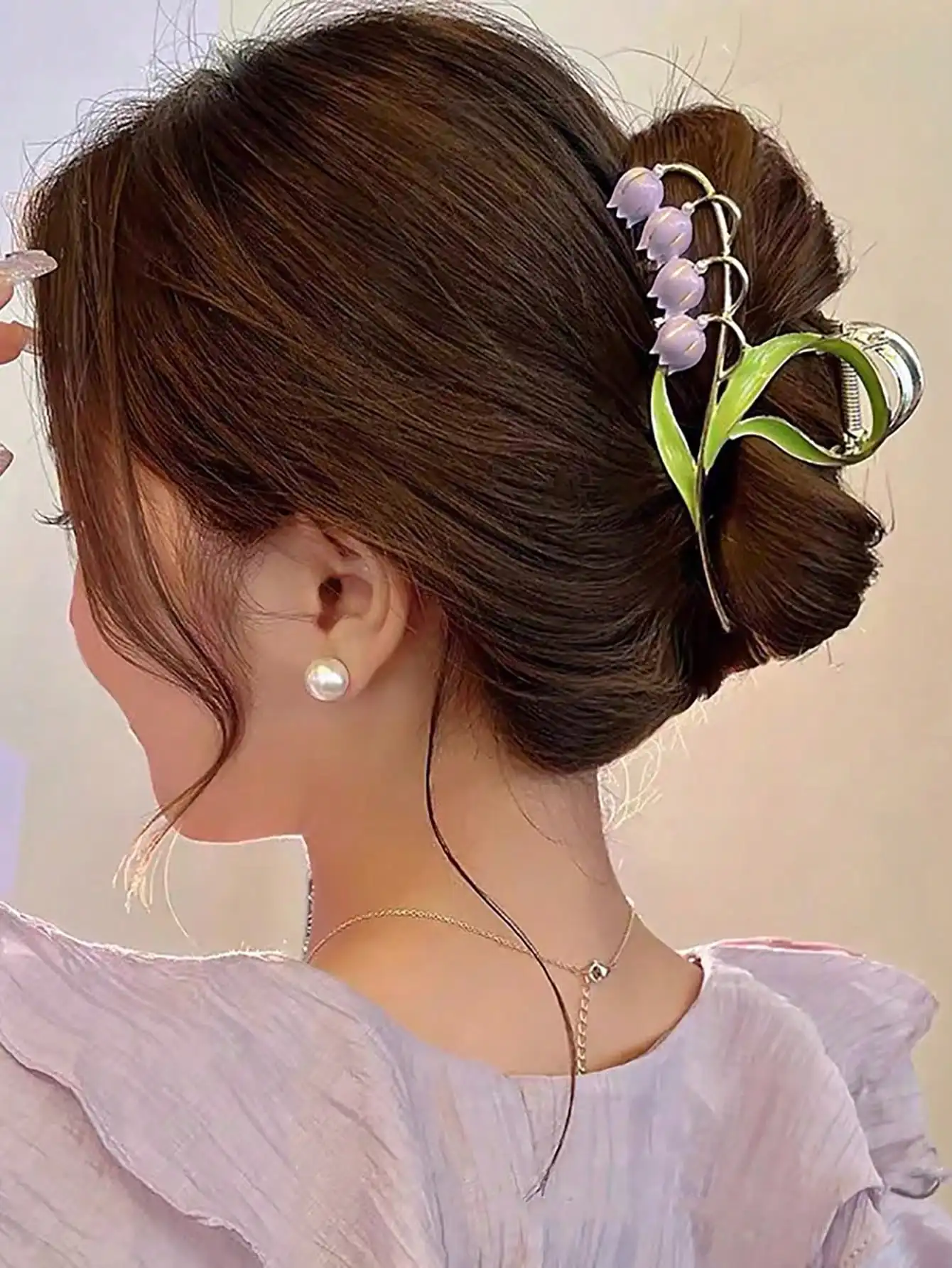 

1pc Alloy Lily Shaped Hair Claw,Flower Claw Valentine's Day Valentines Claw Clips Hair Clips Hair Jaw Clip Hair Clamps Hair Clutch Hair Catcher Clip, Beach Accessories Fall Winter Hair Accessories For Women For Vacation Outfits Woman Valentines