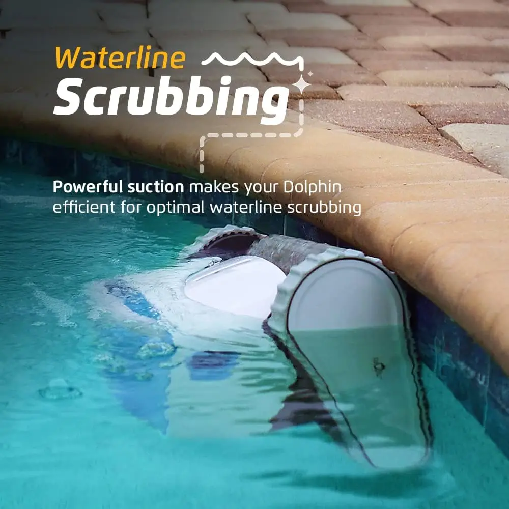 Automatic Robotic Pool Vacuum Cleaner, Wall Climbing, Waterline Scrubber Brush, Ideal for In-Ground Pool up