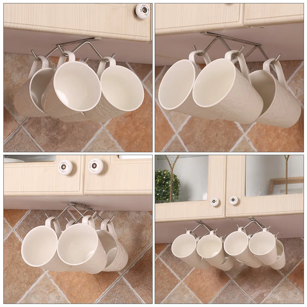 

1 шт. Подставка для чашек из нержавеющей стали, без сверления, для хранения кофейных чашек, органайзер для дома, многофункциональный держатель