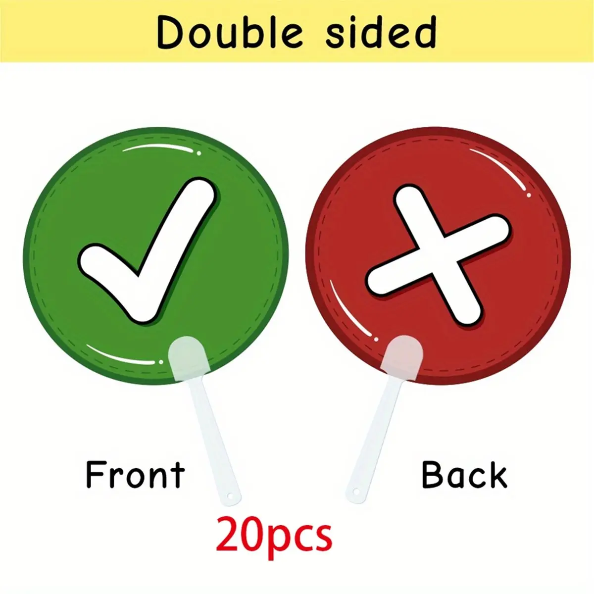 THANKYOU Double-Sided Correct & Wrong Handheld Signs Paddle for Classroom Activity Competition Scoring Voting Paddles Teaching