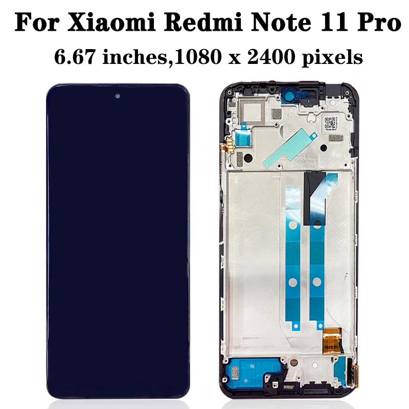 Original For Xiaomi Redmi Note 11 Pro 2201116TG 5G LCD Screen Touch Glass Digitizer For Redmi Note 11 Pro+ 5G 21091116UG LCD