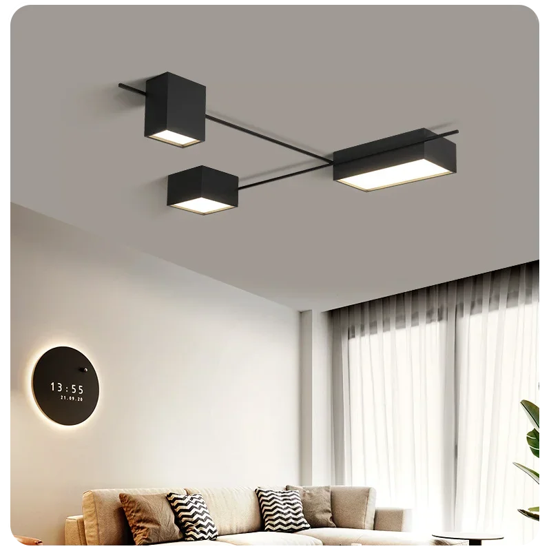 

SANDYHA Led Ceiling Light Nordic Luxury Cube Chandelier for Living Room Bedroom Dining Foyer Home Decor Indoor Lighting Fixture