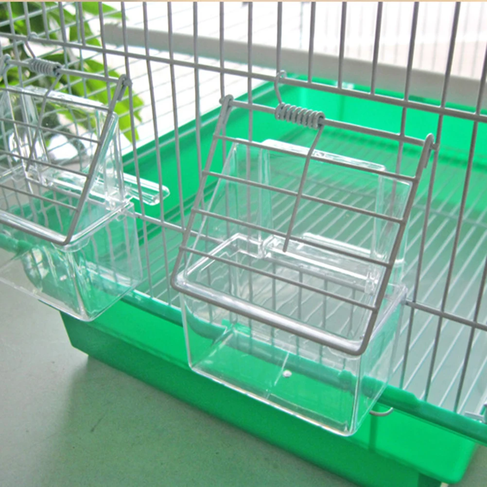 

10pcs Creative Bird Feeder Pet Birds Feeding Cup Plastic Spillproof Bird Feeding Box Parrot Feeding Case Birds Cage Food Contain