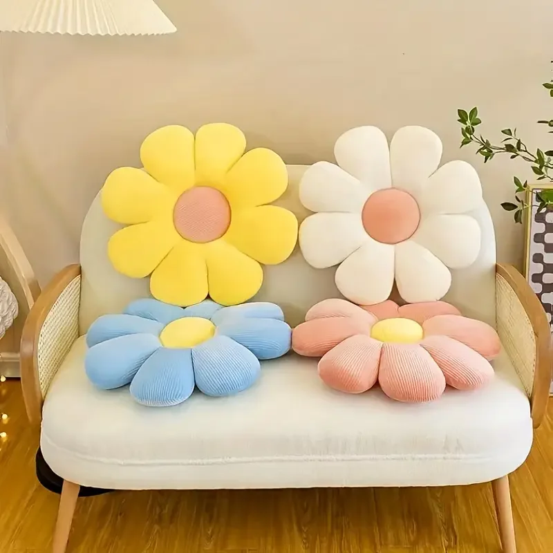 50cm Flower Plush Chair Cushion Soft Plant Throw Pillow Living Bedroom Home Decor Pillows Sofa Cushions Birthday Gifts