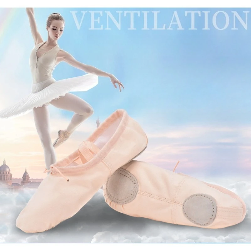 

Girls Ballet Shoes - Soft Sole Canvas Ballerina Slippers for Dance Practice (3-12Y)