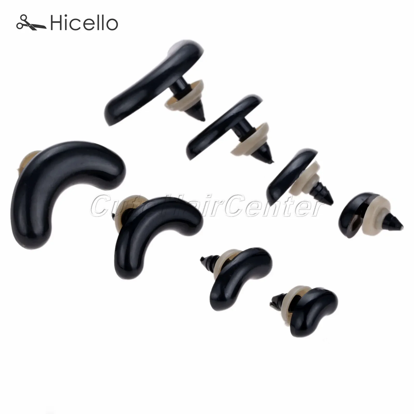 50/20sets Safety Doll Bent Nose+washers buckle mouth Plastic Black Puppet Dolls Handmade Craft Teddy Bear Plush Animal Scrapbook