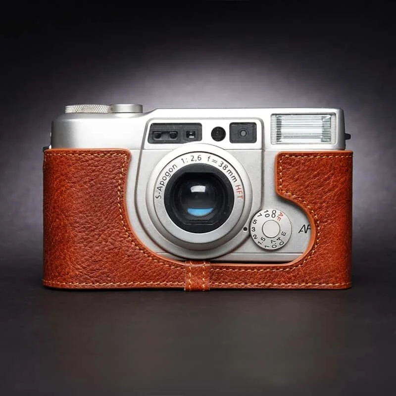 Genuine Leather Handmade Camera Half Case Camera Bag Design for Rollei AFM35 Fujifilm KLASSE W/S
