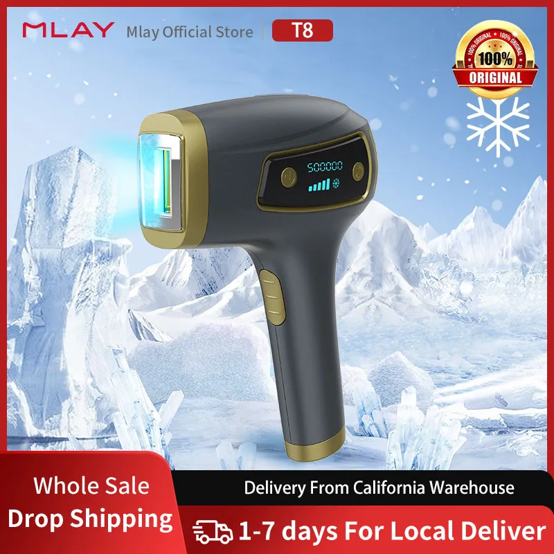 

MLAY T8 Malay IPL Epilator Ice Cold Full Body Epilation Laser Hair Removal Device IPL Hair Removal Painless 500000 Flashes