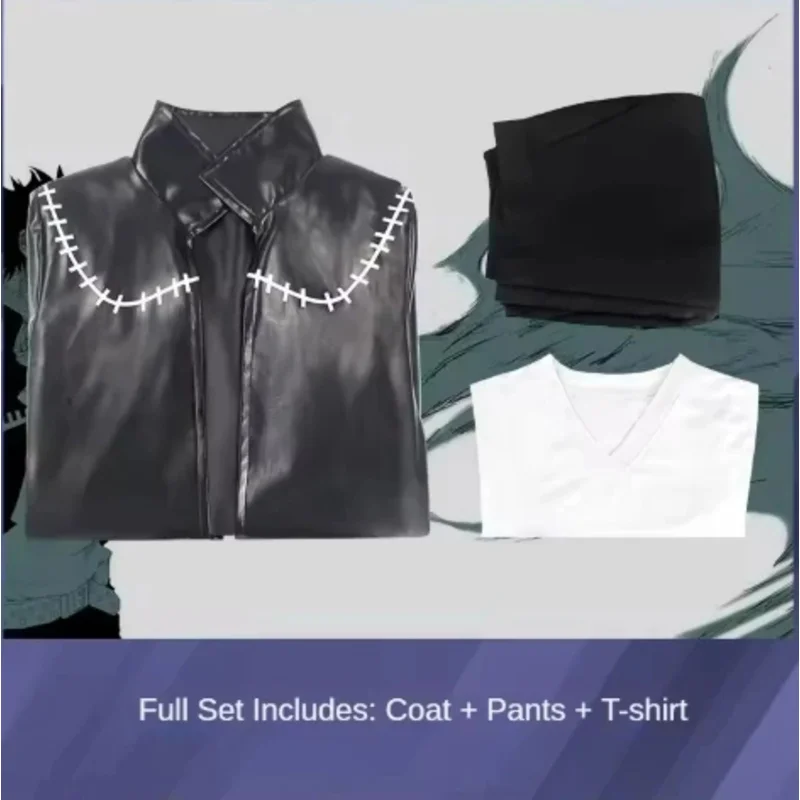 Disfraz de Anime My Hero Academia Dabi, abrigo negro, camisa, pantalones, conjunto completo, uniforme, traje de Carnaval, disfraz de Halloween para hombres adultos