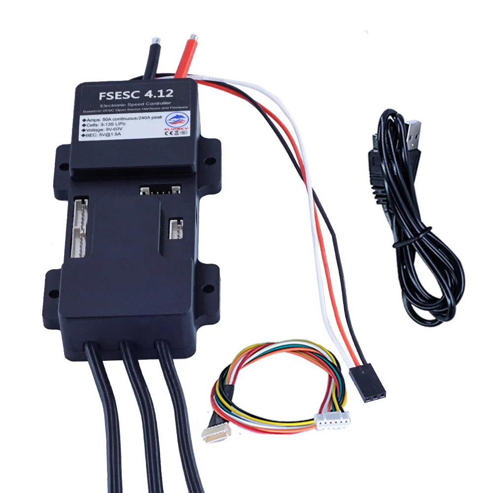 Flipsky FSESC 4.12 ESC Aluminum Case RC Car Speed Controller 5V/1.5A BEC 3-12S Lipos CE/ROHS Certified 50A Continuous