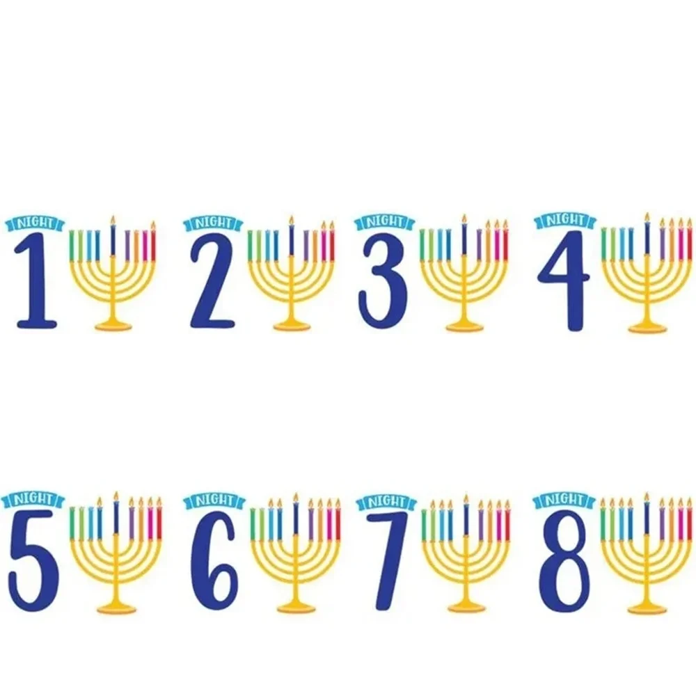 20pcs Menorah 8 Nights of Hanukkah Bag，Happy Hanukkah Jewish Holiday Festival of Lights Mantle Stairway decoration kid boy gir