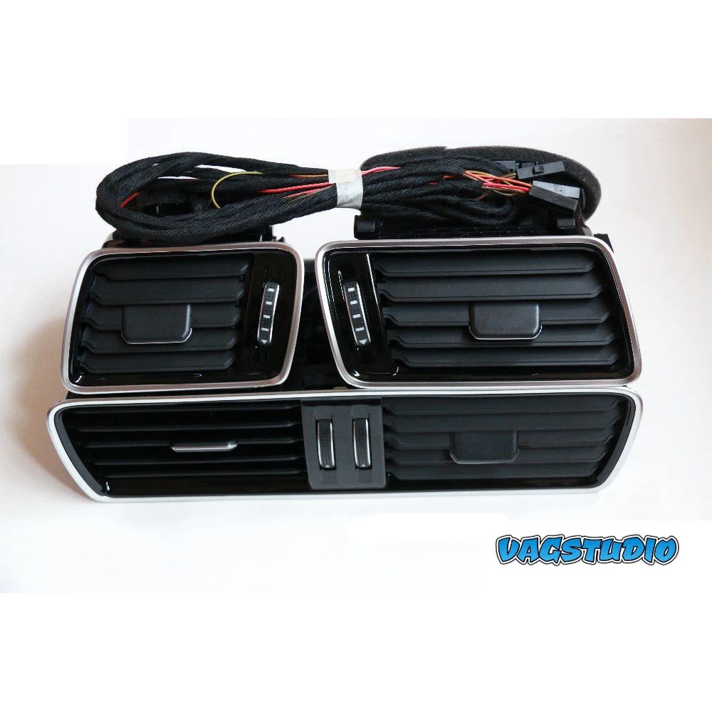 

FOR VW LHD Passat B6 B7 CC R36 Chrome Piano Black Air Vent LED Red Light 3AD 819 701 A+3AD 819 702 A+3AD 819 728 A