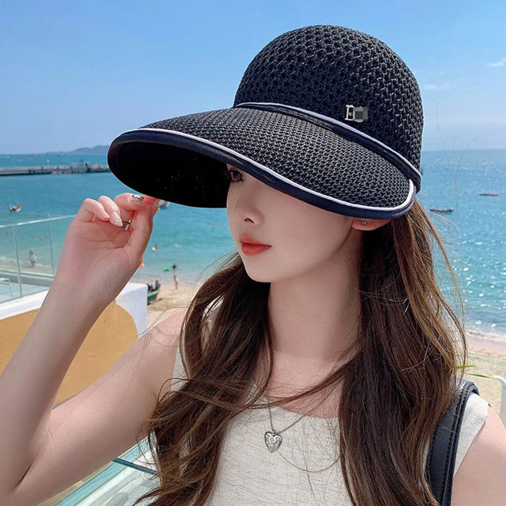 

Summer Sun Protection Women Sun Cap Large Brim Breathable Sun Visor Hat Casual Portable Baseball Cap Women