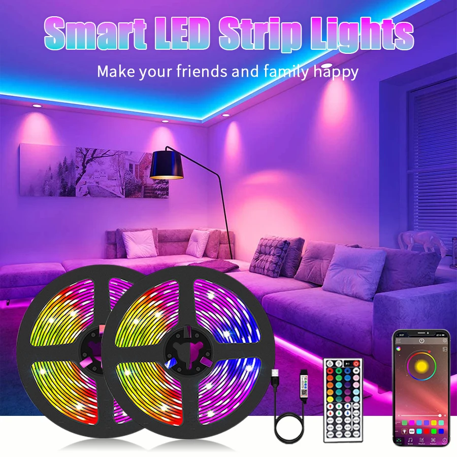 

New USB LED Strip Lights APP Control Color Changing 5050 RGB Led Light Flexible Lamp Tape for Room Decoration TV Backlight Diode