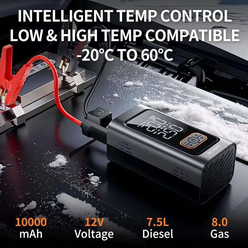 BUVAYE Car Jump Starter 3000A 12V Car Battery Booster 150PSI Portable Air Pump Starting Auxiliary With Air Compressor Power Bank