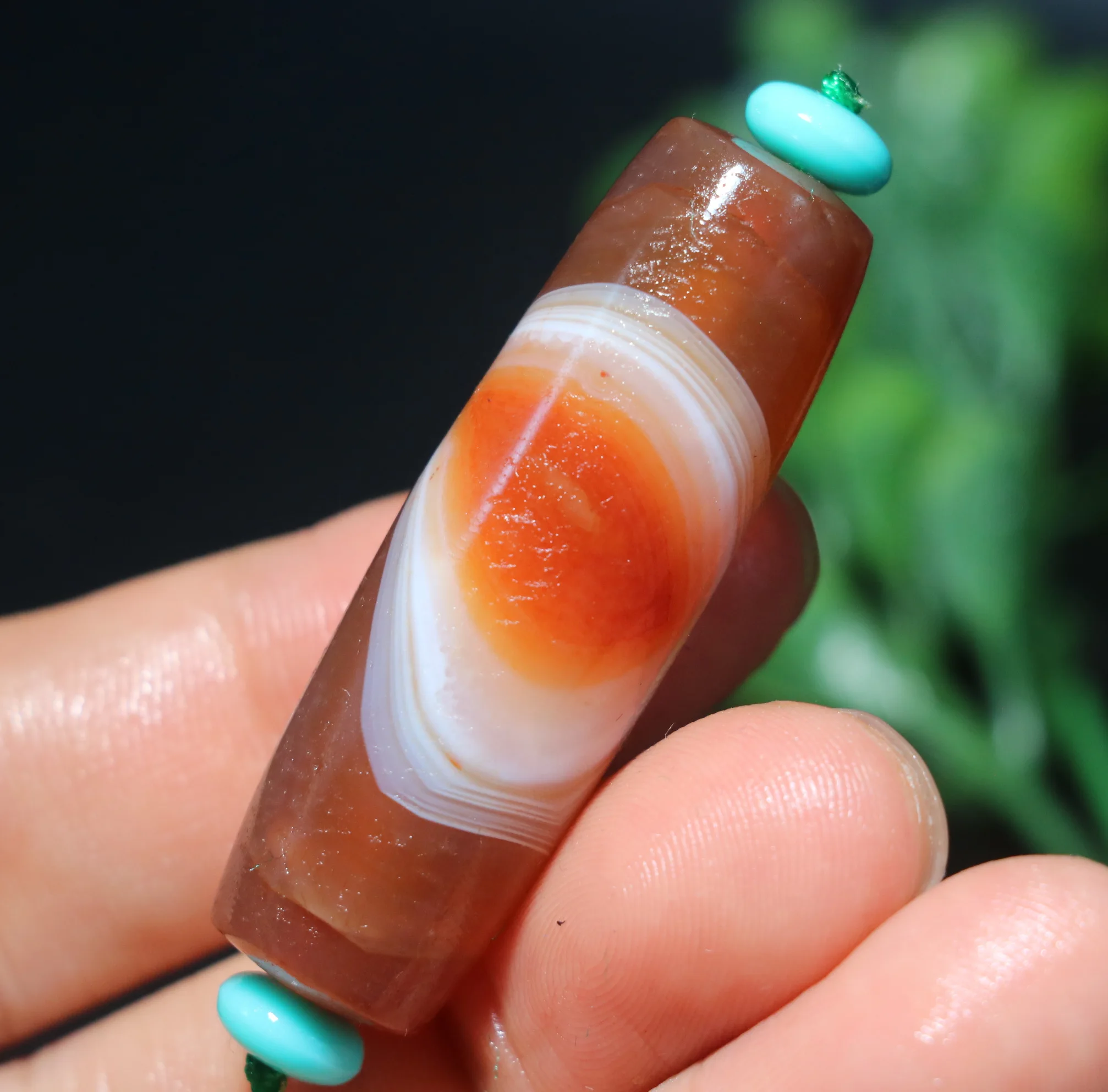 

A Magic Energy Tibetan Old Agate Red Color Full Natural Silkworm Eyed Rich Symbol dZi Bead Amulet Top Quality BGD0924A45