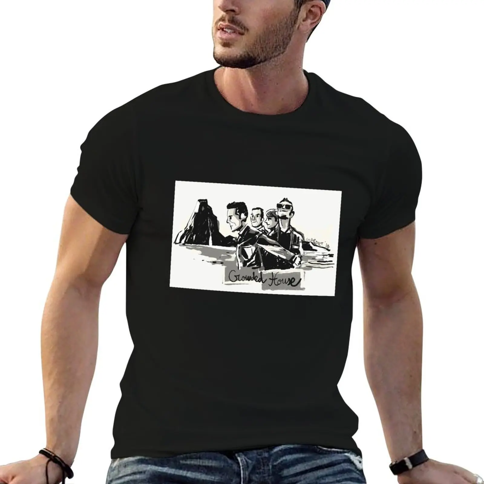 Crowded House T-Shirt Plus Size Basic Cotton T-Shirt